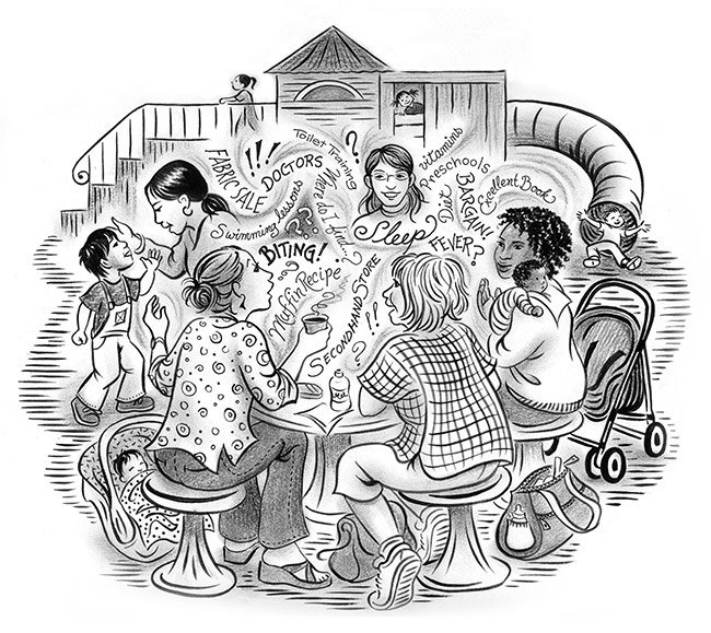 Mom's Group Illustration